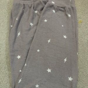 Gray Star and Lightning Print Pants